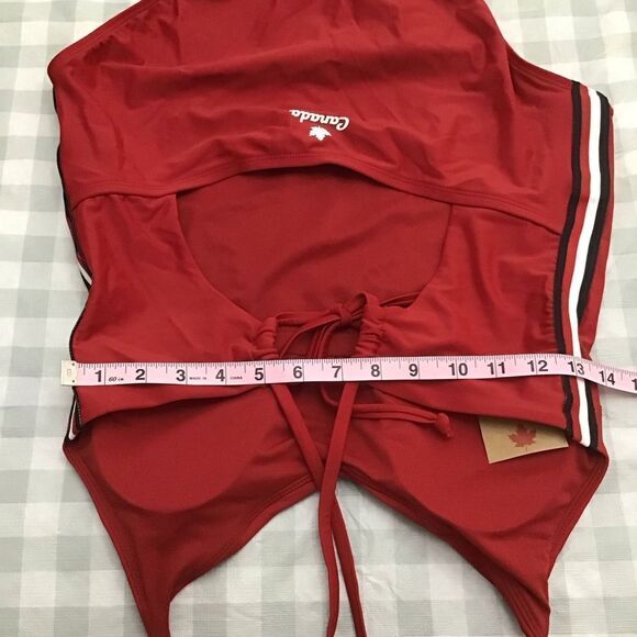 Swimsuit Canada one piece sport swimming suit red one piece bathing Canada large - Picture 13 of 15